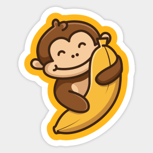 Monkey Banana Sticker